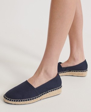 Superdry Classic Wedge Espadrilles Női Cipő Sötétkék | ZRKOM2165